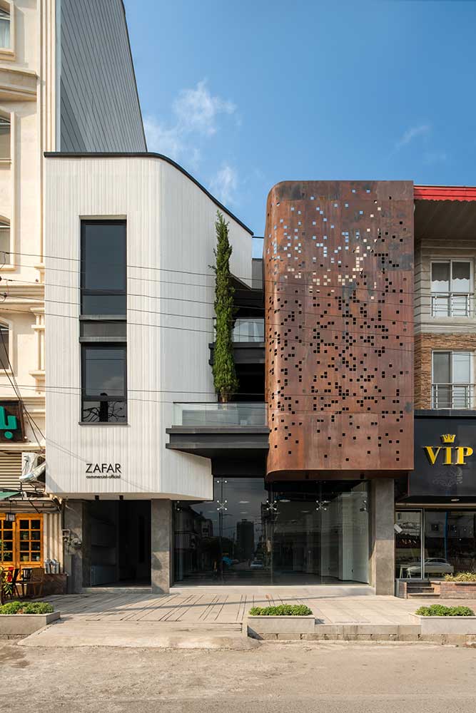 Details and images of Zafar Complex , Mixed Use architecture project, which is Compeleted. design and development in 2021 by MRK Office.